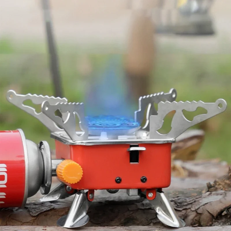 

Outdoor Mini Square Stove Portable Folding Gas Stove Card Camping Cooking Utensil Ultra-Light Travel Cookware Hiking Equipment