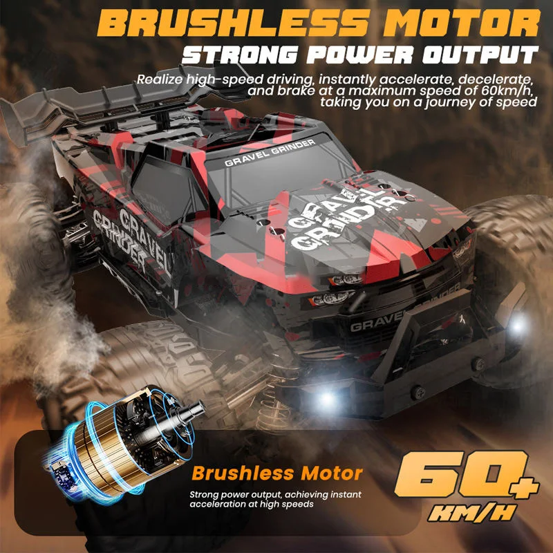 

004E 2.4G RC 60KM/H High Speed Racing Truck 1/14 Full Scale 4WD Brushless Off-road Climbing Car