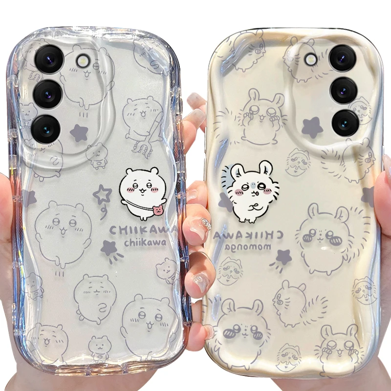 C-Chiikawas Wave Case for Samsung Galaxy S24 S23 S22 S21 Ultra Plus S20 FE A73 A72 A71 A55 A54 5G A53 A52 A51 4G A50S A50 Cover - náhled 6