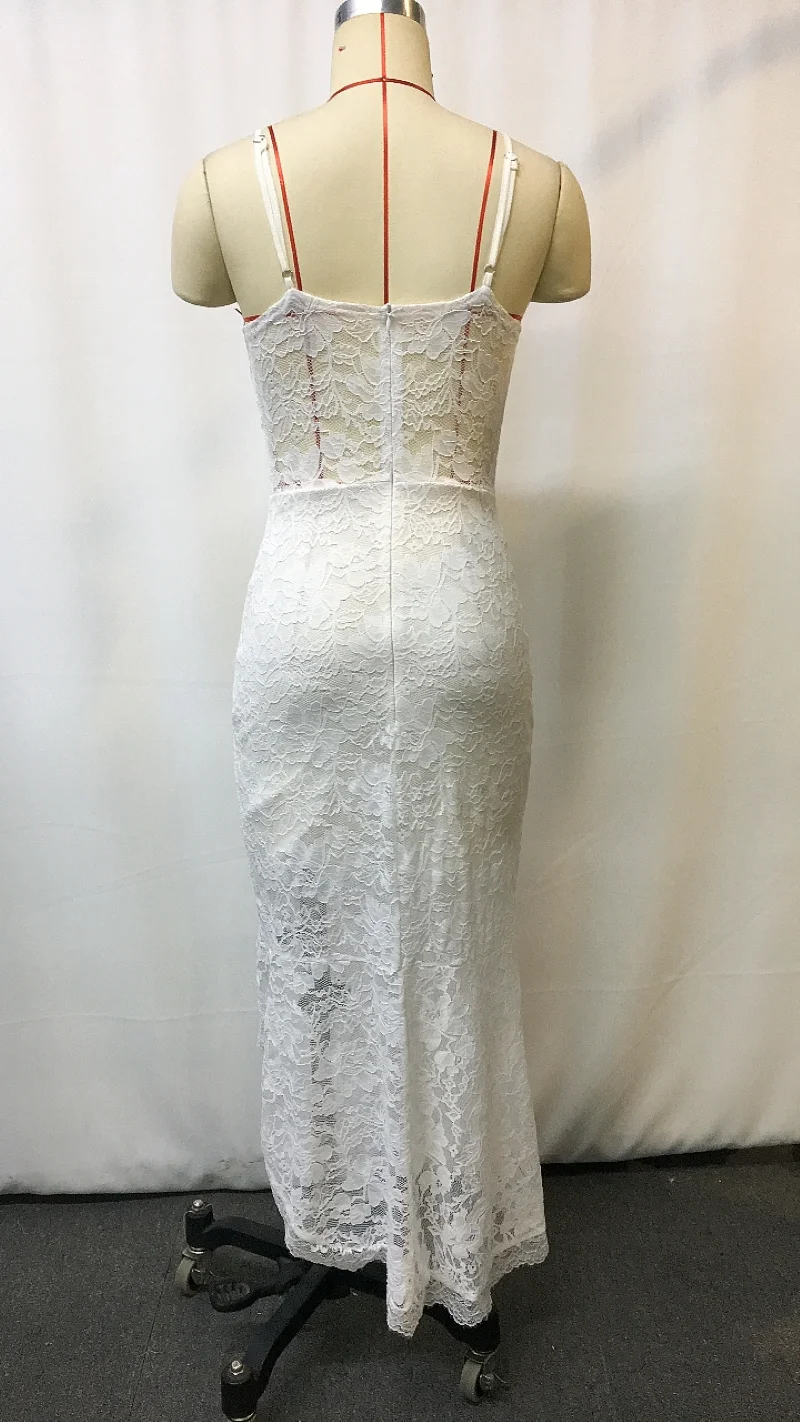 2025年 レディース レトロ ボヘミアン ホワイト レース マキシ丈ワンピース - ヴィンテージ 花柄 ノースリーブ サマービーチワンピース 女性用、プラスサイズ＆レギュラー