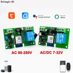 Tuya Smart WIFI Wireless Door Access Motor Switch 10A DC 5V 12V 24V 32V AC 220V 1 Channel Pulse Relay Module,RF433 Remote