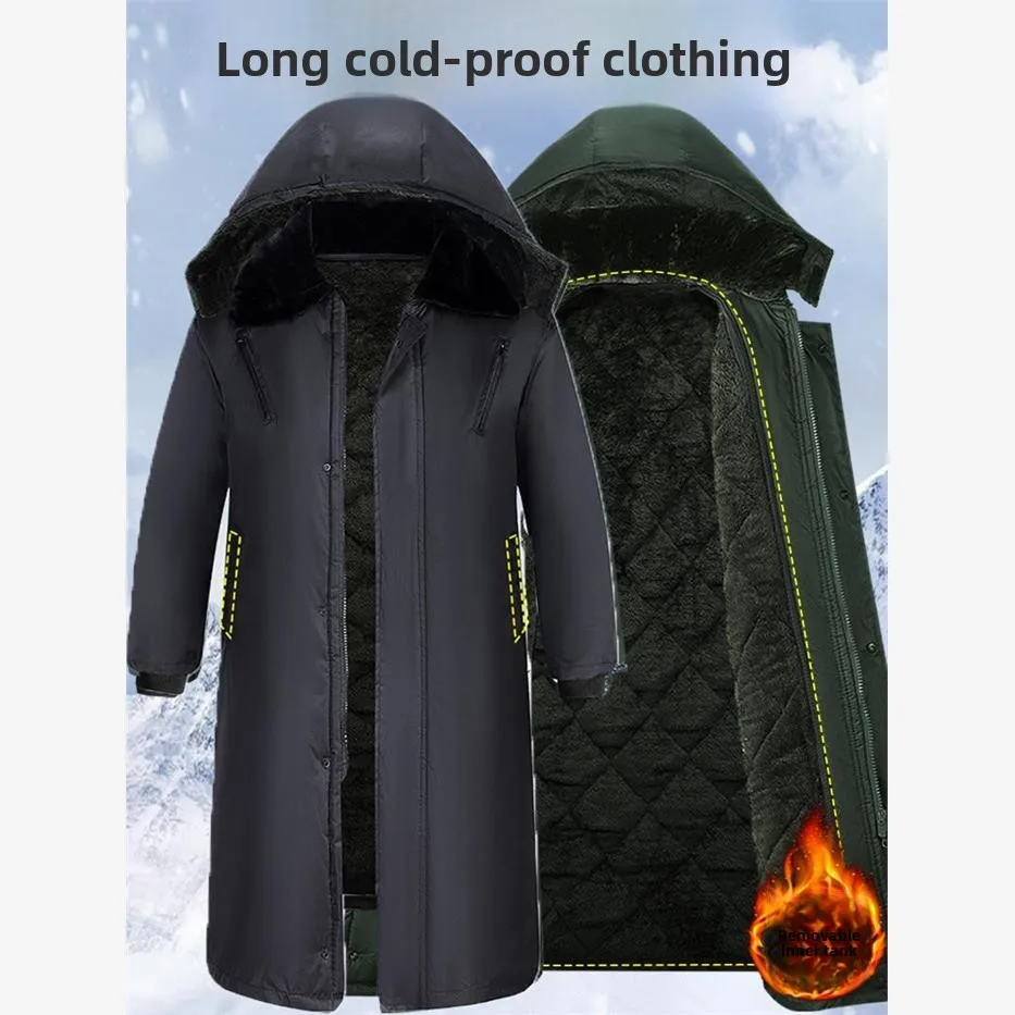 

Утепленное длинное пуховое пальто с отстегивающейся подкладкой, ветрозащитное, водонепроницаемое, рабочая одежда, куртка для мужчин, осень-зима