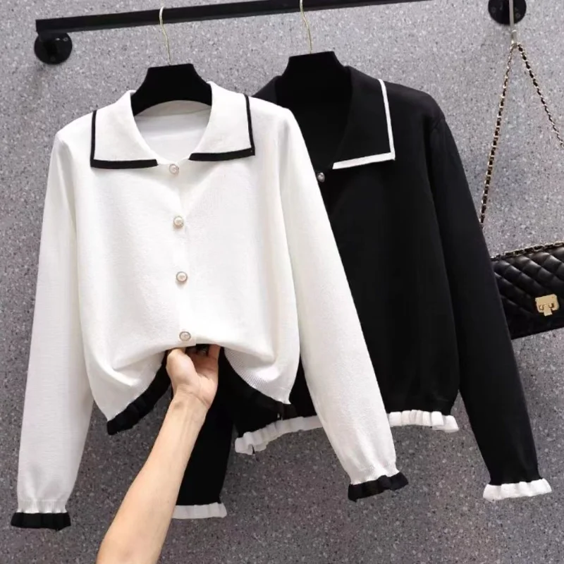 

New Niche PLOLO Jacket Women's Spring Design Knitted Sweater Cardigan Top
