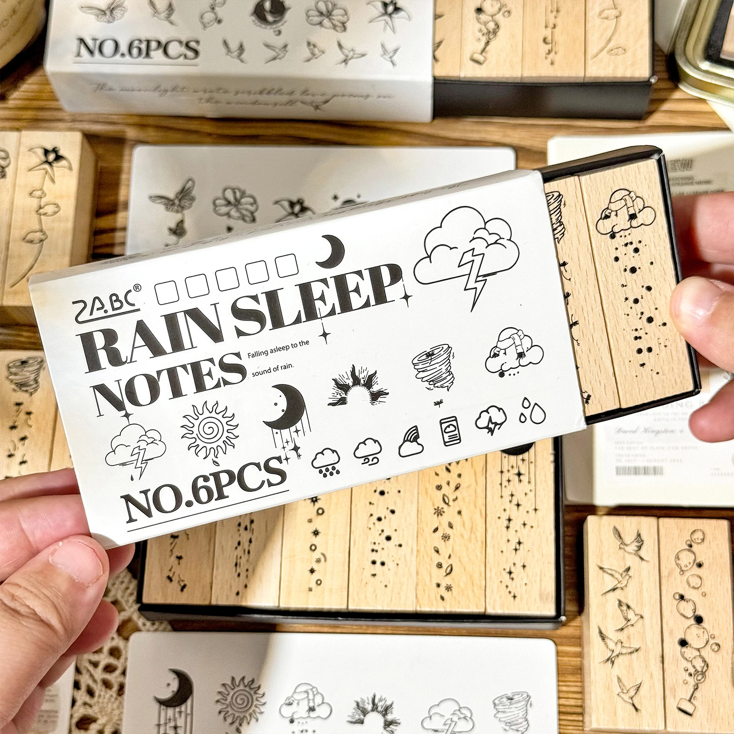 TIANZI 6/12 قطعة الإبداع الخشب المطاط Stamps حساب اليد ختم ختم الزفاف الديكور سجل القصاصات ختم بطاقة مذكرات لوازم #1