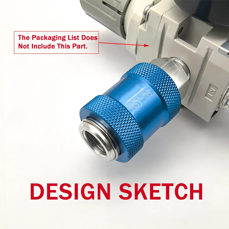 HSV-06 HSV-08 HSV-10 HSV-15 Pneumatic Hand Slide Valve Flow Control Manual Switch G1/8 1/4 3/8 1/2 BSPT Thread