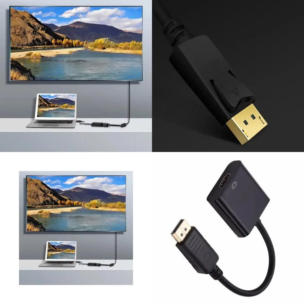 

31BA 1080P Male Female to VGA/HDMIs/DVI Adapter Compatible for Computer Monitors HDTV Gold-Plate Connectors