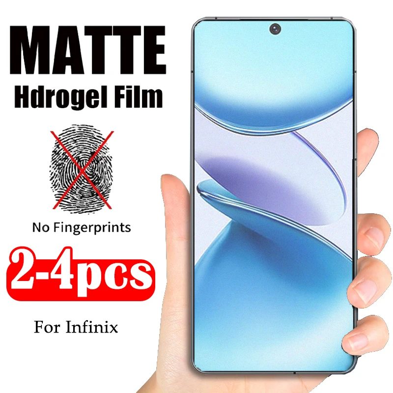 

2-4Pcs Matte Hydrogel Film For Infinix Note 30 VIP 30i Hot 50 50i 40 40i 30 30i Smart 7 8 9 HD GT 10 Pro Screen Protectors Film