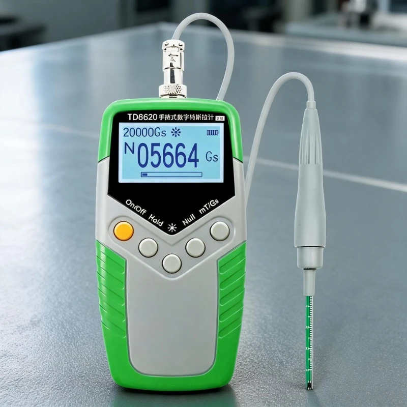 Digital Handheld Permanent Magnet Gauss Meter Tesla Meter Magnetic Flux Meter Surface Magnetic Field Test 5% Accuracy Td8620