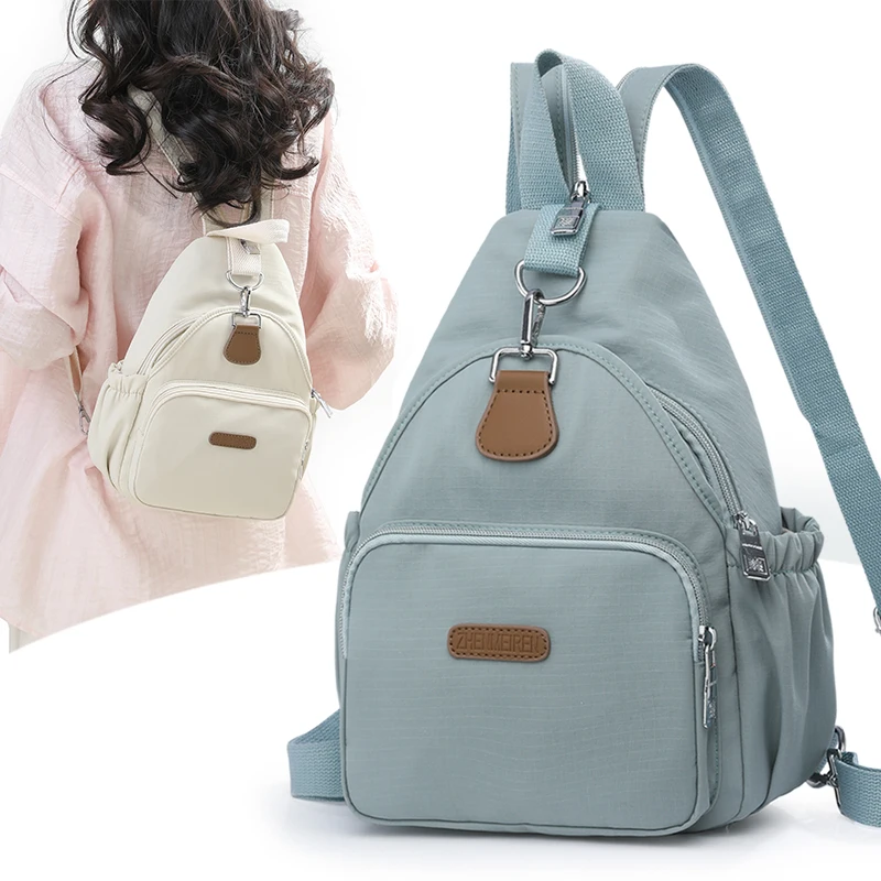 Fashion Nylon Women Crossbody Bag, Lightweight Chest Shoulder Bag, Multi-Pocket Waist Pack, Multifunctional Casual Travel Purse