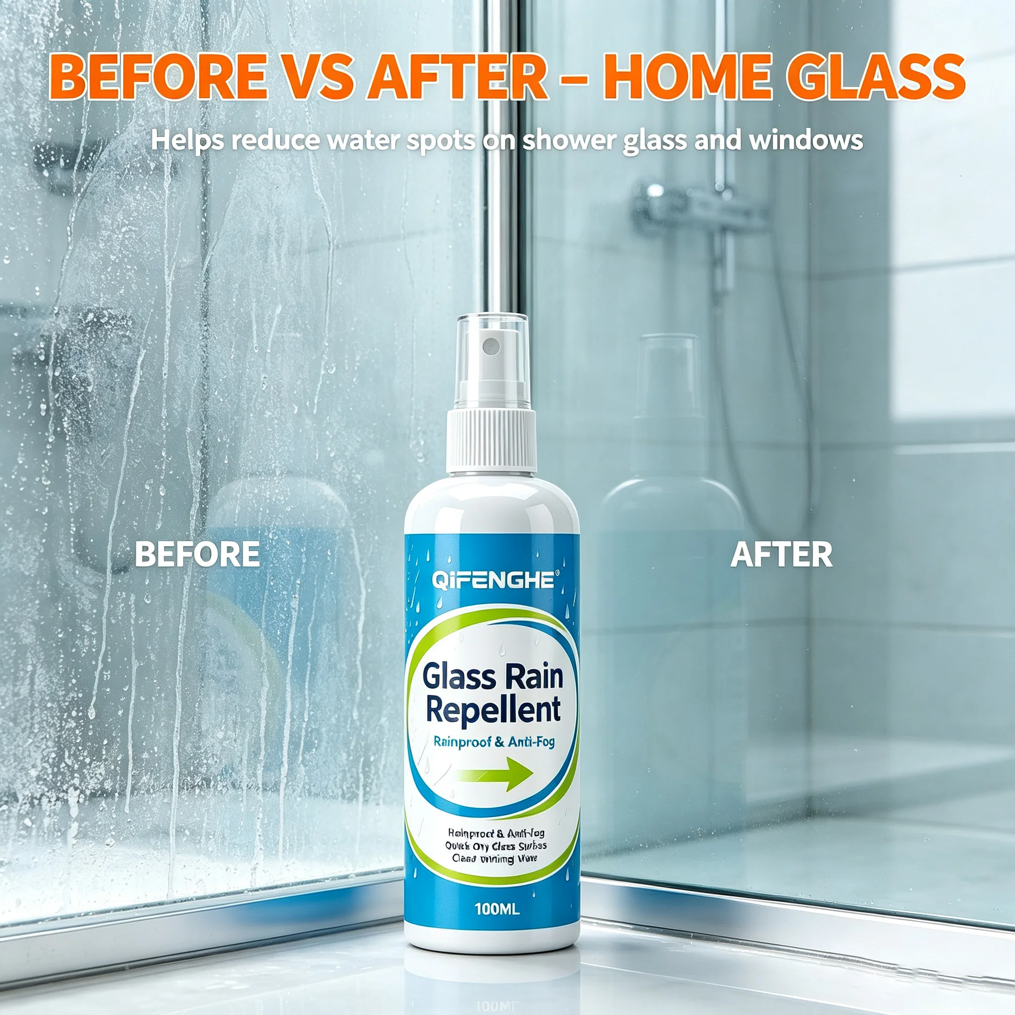 100ML Car Glass Rainproof Anti-Fog Spray Windshield Water Repellent Hydrophobic Coating Auto Window Mirror Care Cleaning Spray