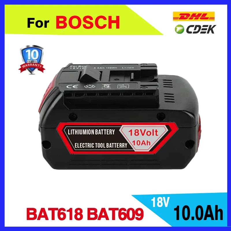 100% For BOSCH 18V 10Ah LITHIUM-ION BATTERY GBA  18V Professional GBA GSR GSB BAT618 BAT609 w/Fuel Guage