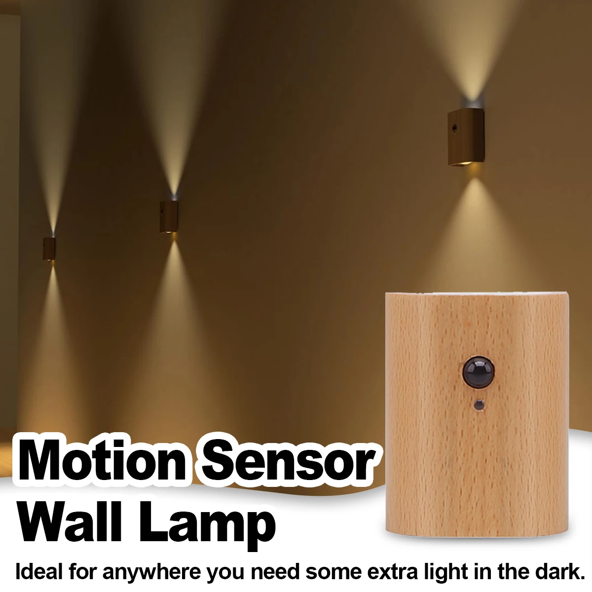 

Intelligent Induction Wall Lamp 1a 0.4w Wooden Base Light Rechargeable Sensor Warm White Magnetic Bulb Hallway Fixtures Cupboard