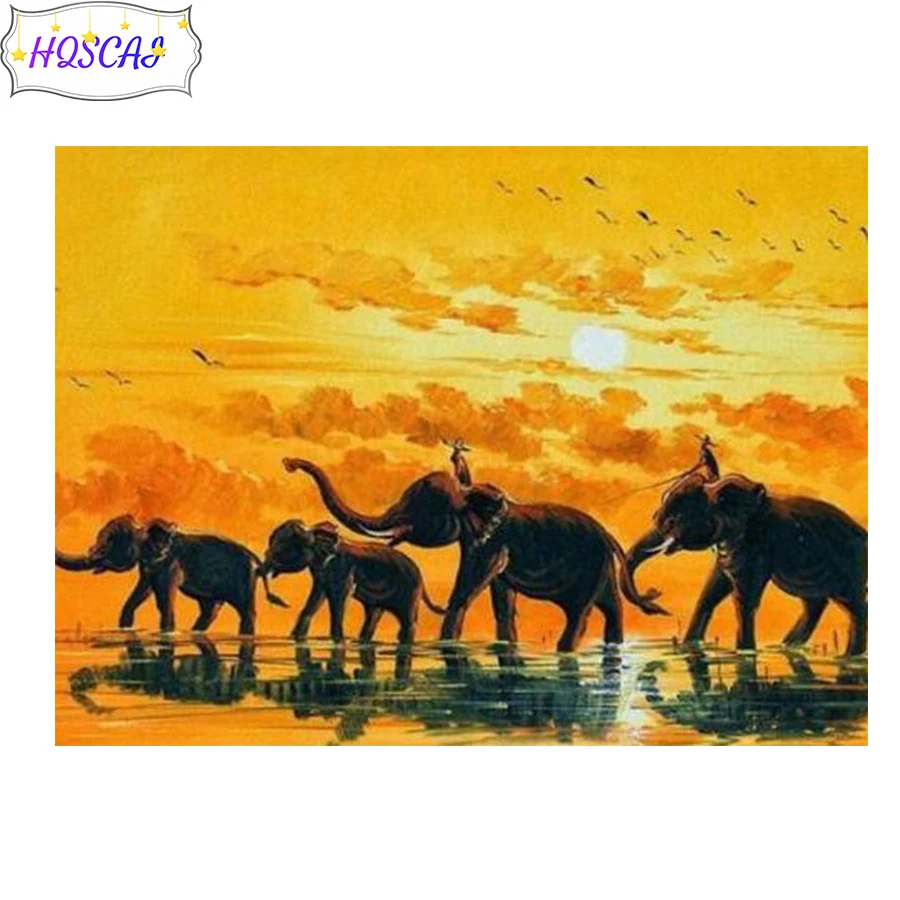 New 5D crystal Round diamond painting Water elephant bird animal DIY diamond painting embroidery Home Decor diamond mosaic gift