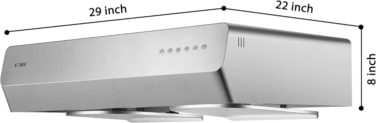 FOTILE Pixie Air UQS3001 30” Stainless Steel Under Cabinet Range Hood, 800 EQUIV. CFM Kitchen Over Stove Exhaust Vent