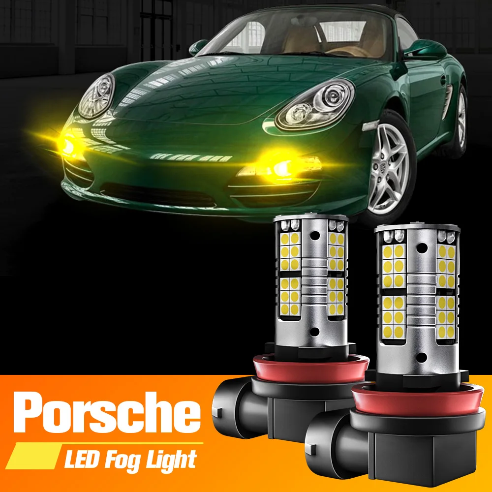 

2pcs LED Fog Light Blub H8 Lamp Canbus No Error For Porsche 911 997 2004-2012 Boxster 987 2004-2012