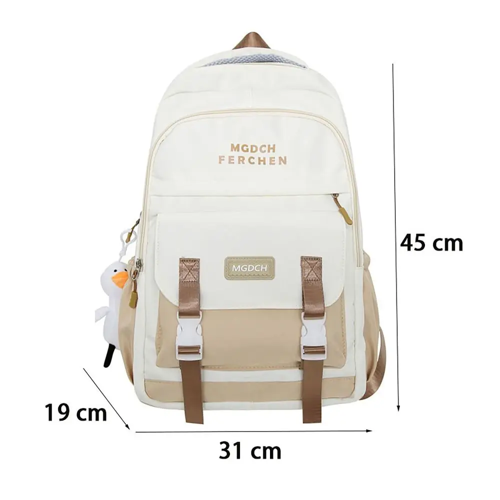 Mochila escolar de gran capacidad con correa ajustable, almohadilla trasera transpirable, mochila versátil INS, bolsa de ordenador impermeable para estudiantes