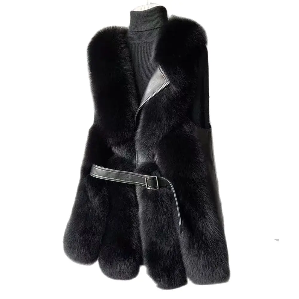 New Spring, Autumn And Winter Imitation Fox Fur Vest Female Long High-end Fashion Young Online Celebrity Explosion Jacket Tide.