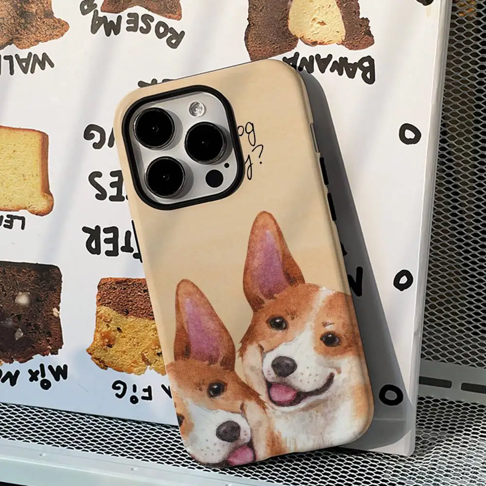 

Light Watercolor Dog Pattern With Quotes Phone Case Film Shell For IPhone 16 15 14 13 12 11 Pro Max Plus