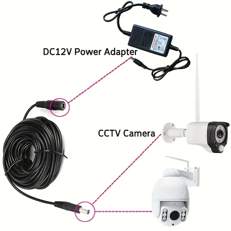 DC 12V Power Adapter Extension Cable 5.5*2.1mm Male Female Power Cord Extend Wire 3M/5M/10M/15M/20M/30M For CCTV Camera Router