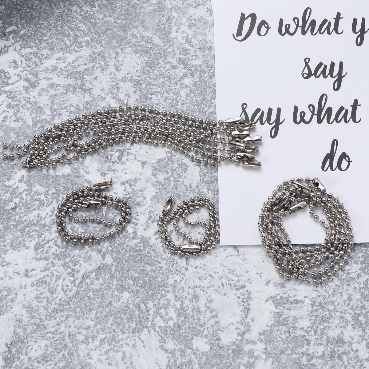 

20pcs Metal Chain Tag Ball Silver Tone Connector Clasp Chains Nickel Plated 2.4mm Stainless Steel Ball Chain with for Tag