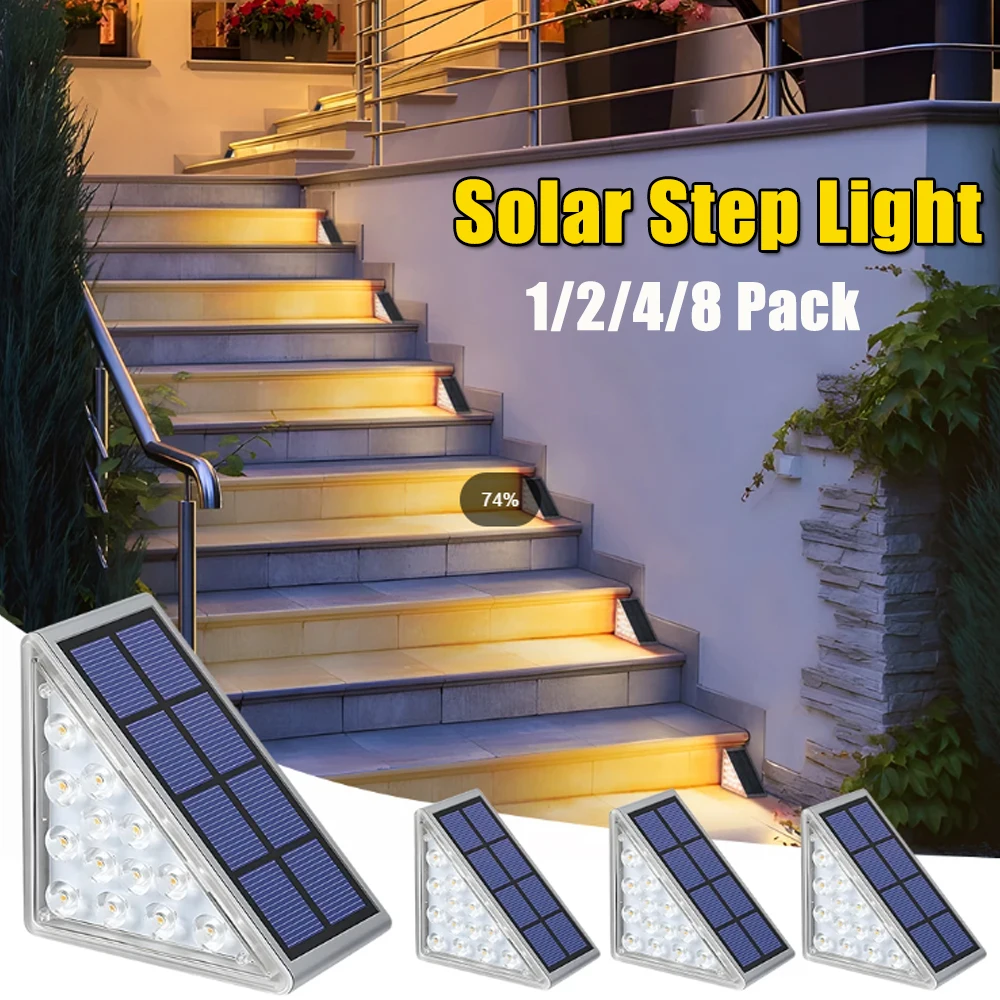 

13LED Step Lamp Stair Light Outdoor IP67 Waterproof Solar Light With Lens Anti-theft Design Decoration Lighting For Garden Path