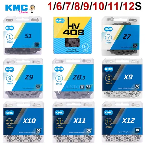 KMC MTB 체인 1 6 7 8 9 10 11 12 속도 자전거 체인 단일 속도 도시 자전거 체인 X8 X9 X10 X11 X12 Shimano 용 사이클링 부품