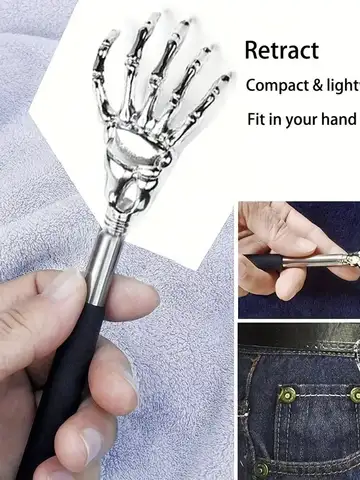 Portable Extendable Back Scratcher Stainless Steel Telescoping Back Scratcher for Both Human and Pets Extendable Back Massager