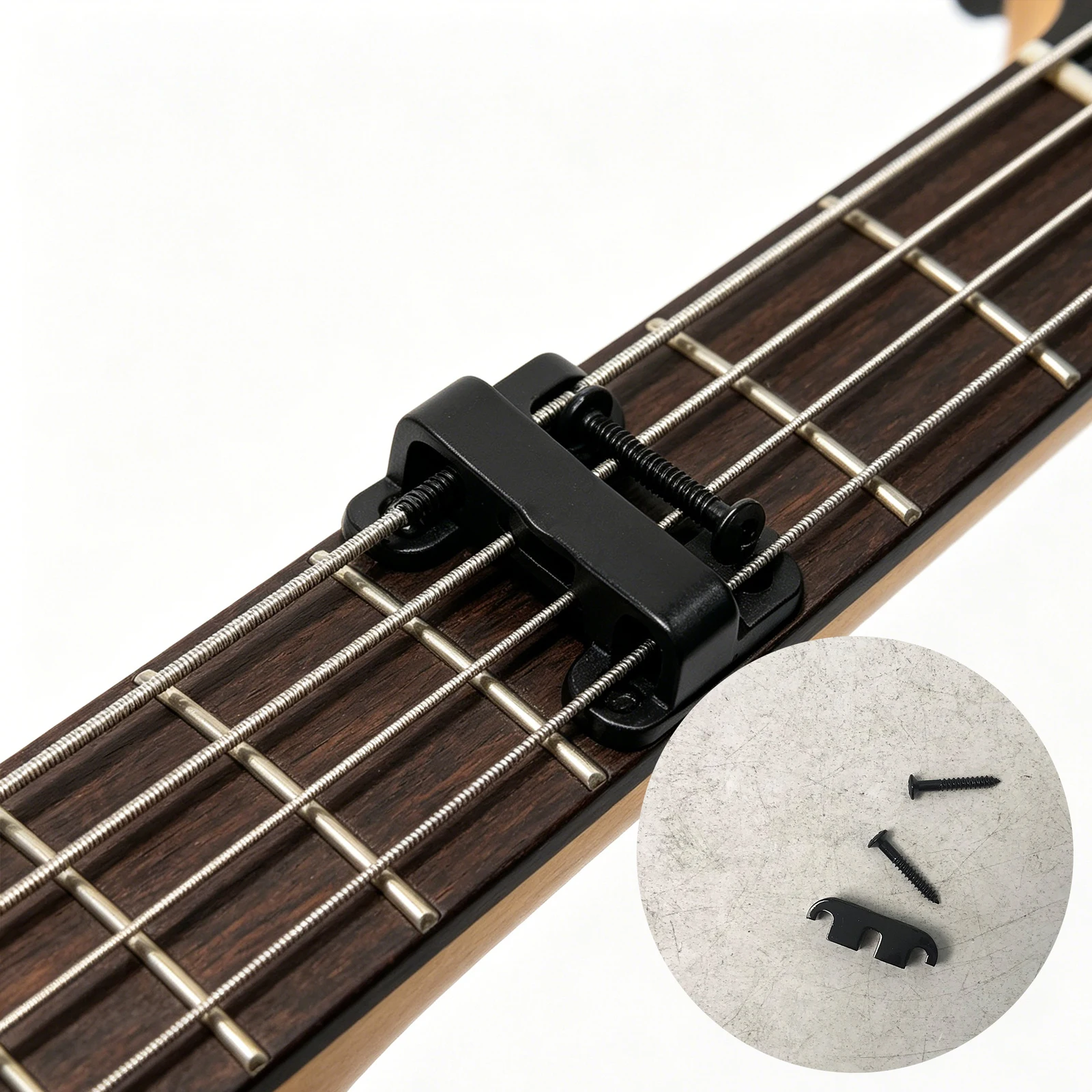 1pc Four-String Electric Bass String Retainer Zinc Alloy Black for Bass Head Lock String Guide