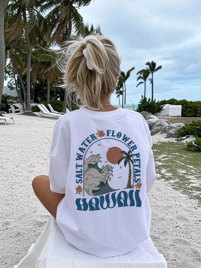 La maglietta a maniche corte con stampa a lettere è casual e adatta per l'uso quotidiano sia da uomo che da donna in estate autunno e inverno