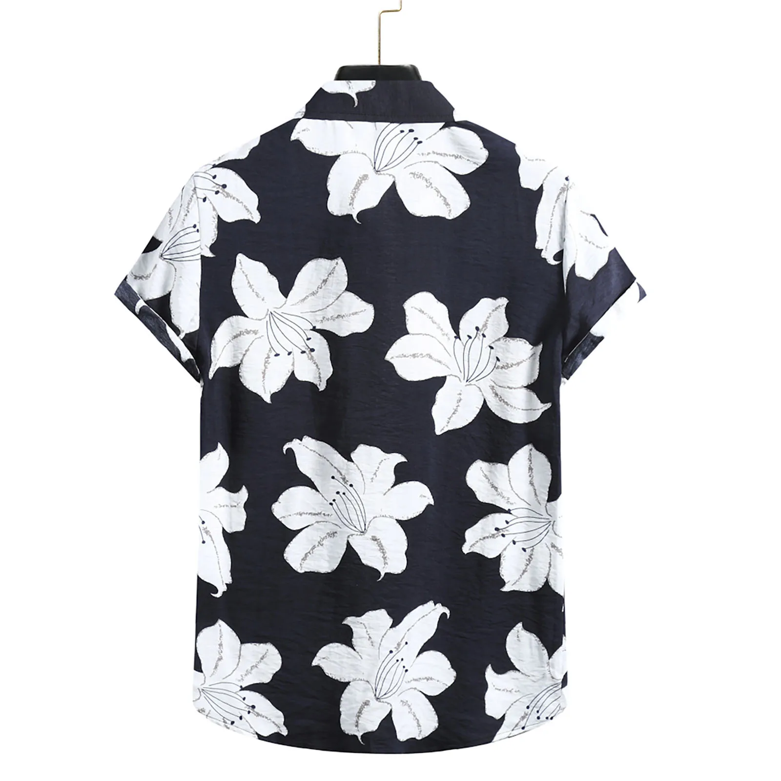 Summer Short Sleeve Shirt Men Hawaiian Shirts Cotton Turn-down Collar Soft Floral Print Aloha Loose Button Shirt Streerwear Tops