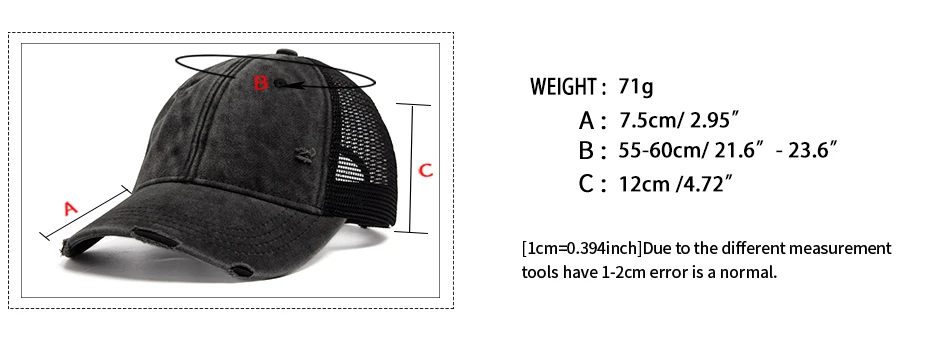 Frauen Trucker Hut Vintage Männer Outdoor Mesh Baseball Cap Sommer Casual Gewaschen Sonnenblende Hip Hop Cap Einstellbar Für Snapback – Detail 3