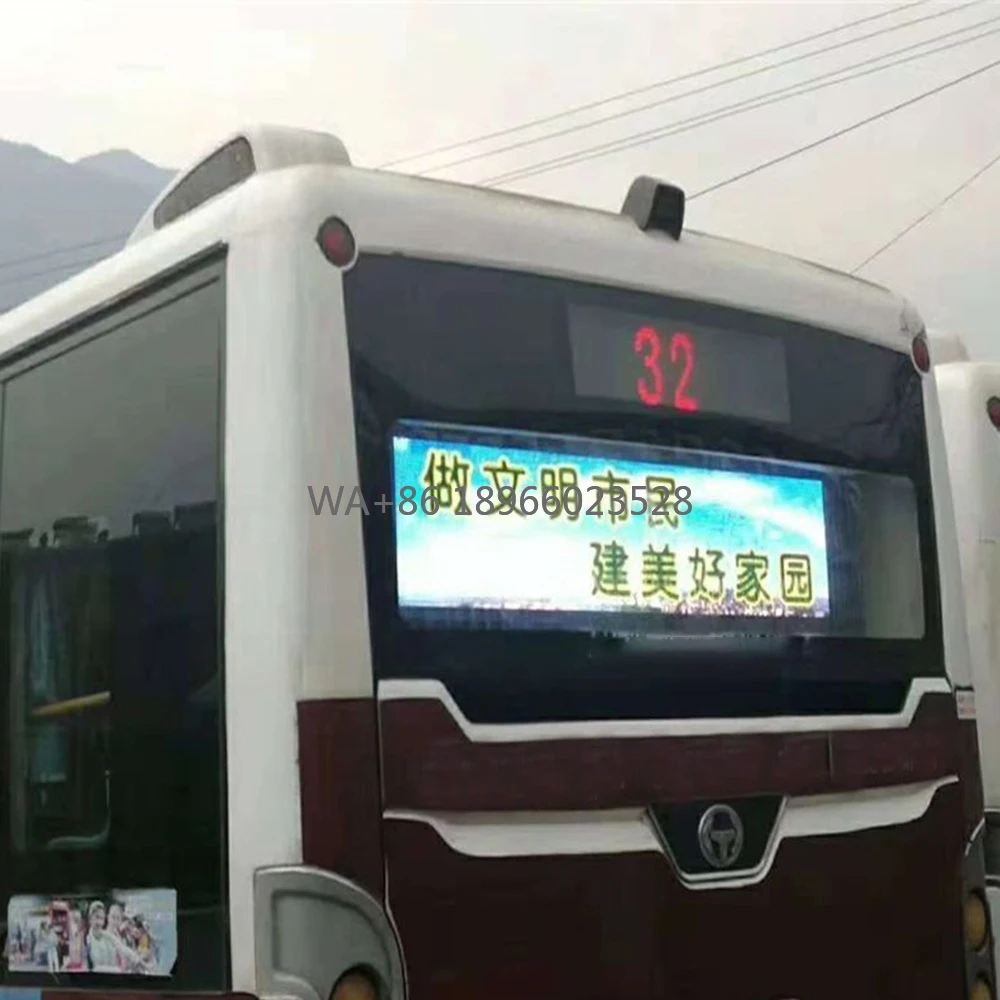 Full Color Advertising Video LED Display Screen P5 Indoor Bus Rear Window Bus LED Display