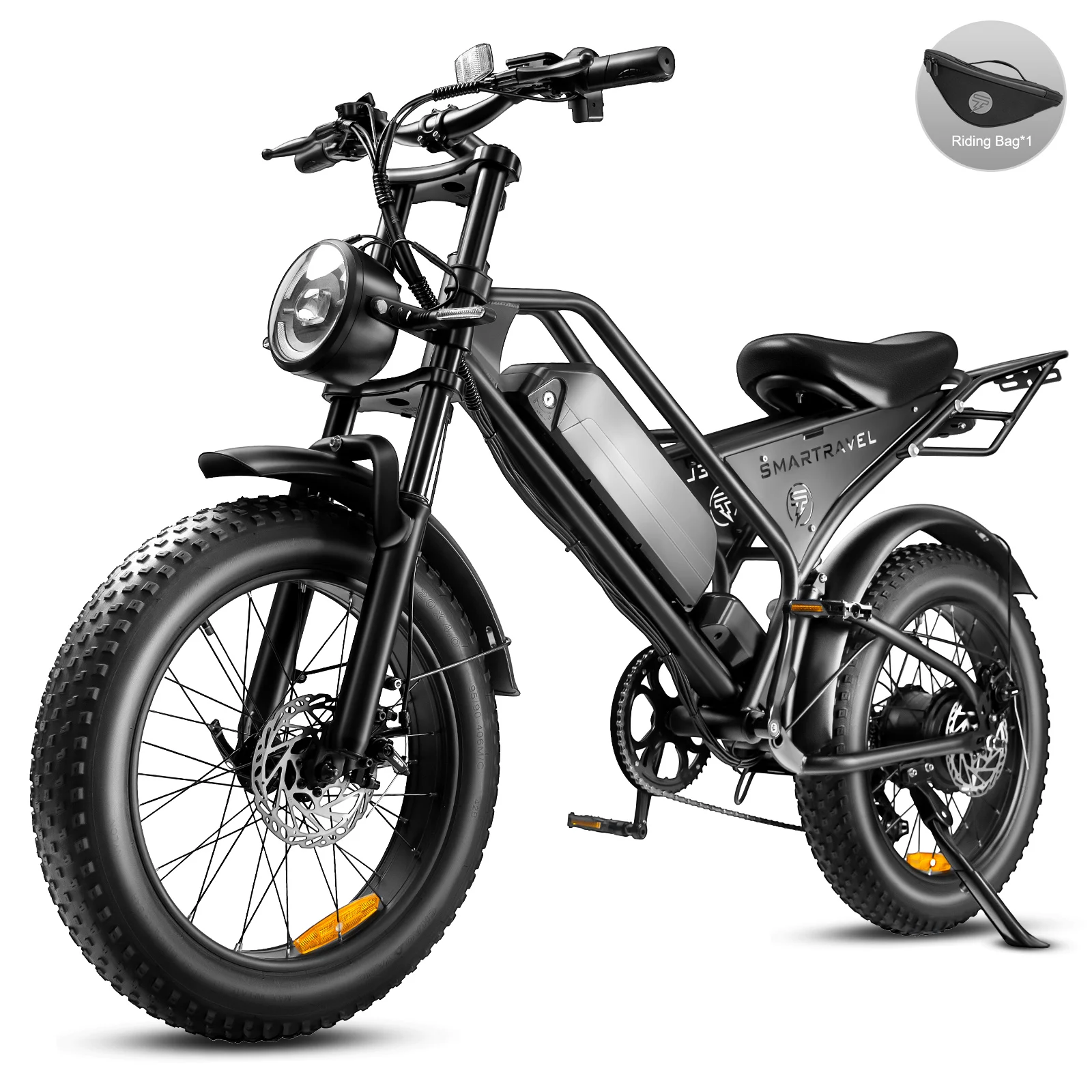 

Local Warehouse Shipping Ebike DK401 Adult Peak 249w48V18.2AH Battery Commuter Off-road 20*4.0’’Tire Dual Suspension E-Bicycle