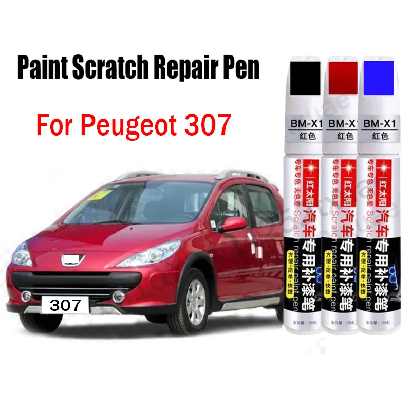 Car Paint Scratch Repair Pen for Peugeot 307 Touch-Up Pen Remover Paint Care Accessories Black White Red Blue Gray Silver