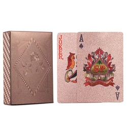 Rose Gold Playing Cards - Waterproof Plastic Poker Deck, Foil Pokers, Magic Cards - Card Collectors and Gambling Enthusiasts