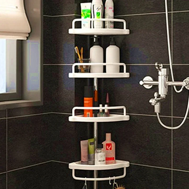 4 Layers Bathroom Stand Rack Telescopic Caddy Organizer Adjustable Kitchen Wall Corner Storage Rack Floor Type Corner