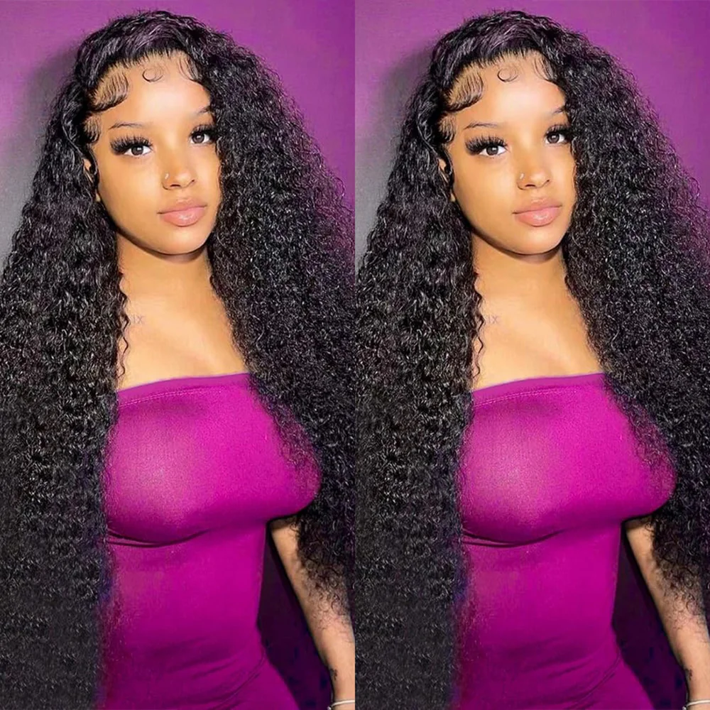 200% gęstość 13x4 przezroczyste koronkowe peruki z przodu ludzkie włosy mokre peruki z kręconymi włosami dla kobiet falujące ludzkie włosy