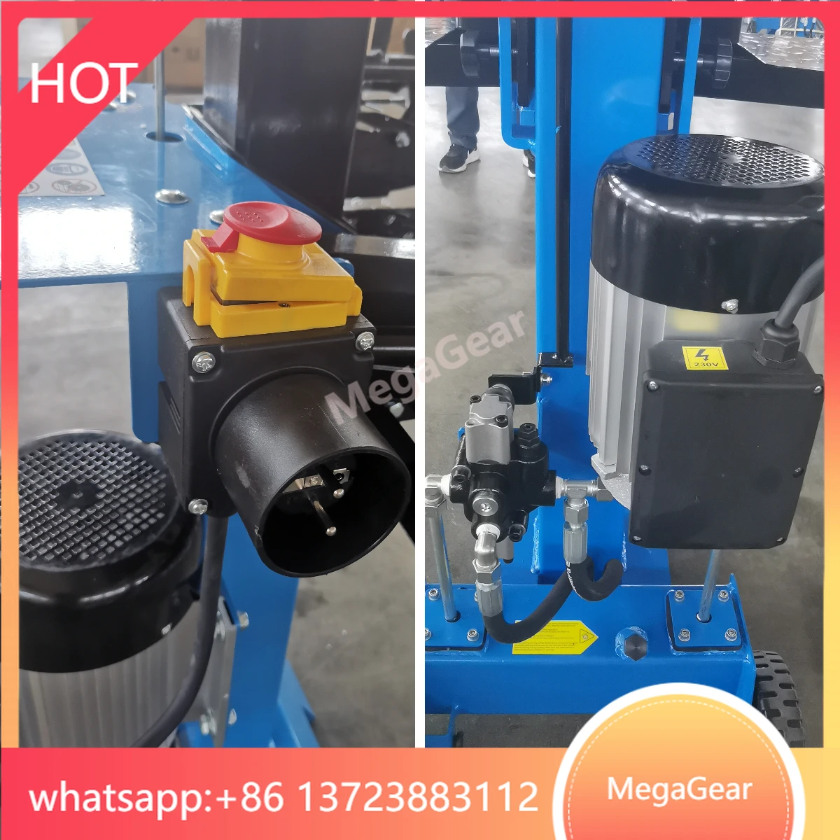 

6ton 8ton 10ton Vertical Electric Hydraulic Wood Log Splitter Forestry Machinery Kinetic Tractor Log Splitter Machine