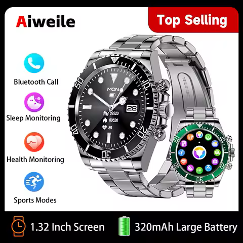 Aiweile AW12 Smart Watch Men 2024 High-end Men's Smartwatch Luxury Bluetooth Call Sports Fitness Wristwatch for Android IOS fit