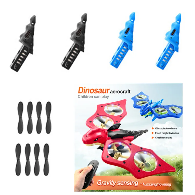V48 Gravity Sensing remote control RC Dinosaur Plane Aircraft Spare Parts 3.7V 500MAH Battery Propeller USB Line For V48 Plane