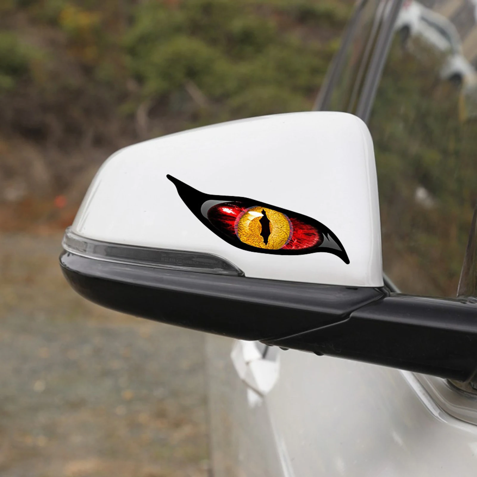 2PCS Car Stickers Evil Eye Zombie Style Sunproof Waterproof Decal for Rearview Mirror 5*2in Car Sticker Decoration