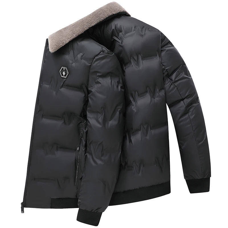 Men Small Fur Collar Cottonpadded Jacket Windproof Warm Wear Resistant Fashion Casual High-quality Fabric Crisp Comfortable Coat