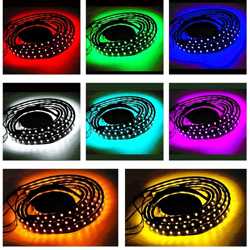 LED Car Underglow Neon Light Flexible Strip Underbody Remote APP Control RGB Dream Color Auto Decorative Ambient Atmosphere Lamp