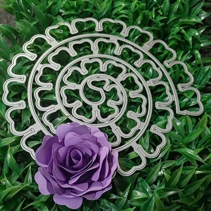 New Large spiral flower metal cutting die mould scrapbook decoration embossed photo album decoration card making DIY handicrafts