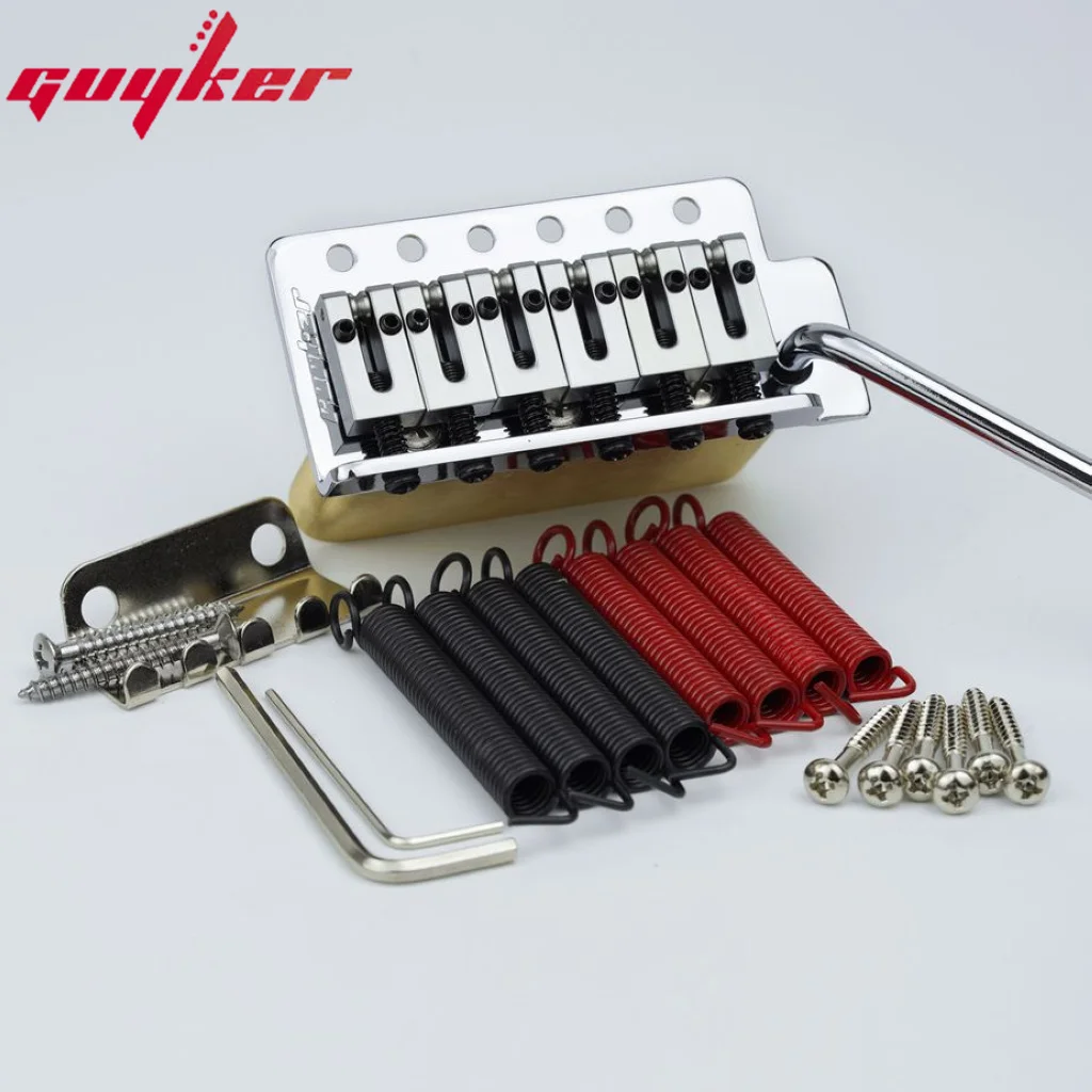 1 Set GUYKER Electric Guitar Tremolo Bridge Brass Saddle & Brass base & Spring For ST Guitar GG1001