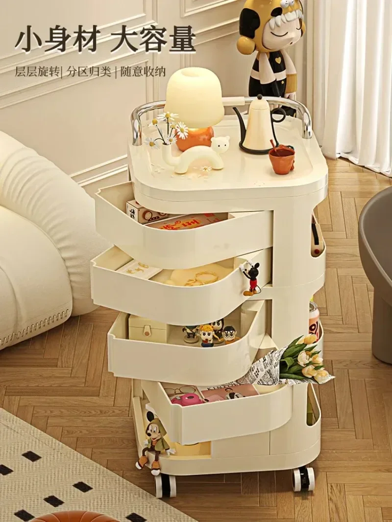 

q Freestanding Rolling Storage Cart Multi-Tier Storage Rack A3 Convenient Living Room Snacks Durable With Wheels Kitchen