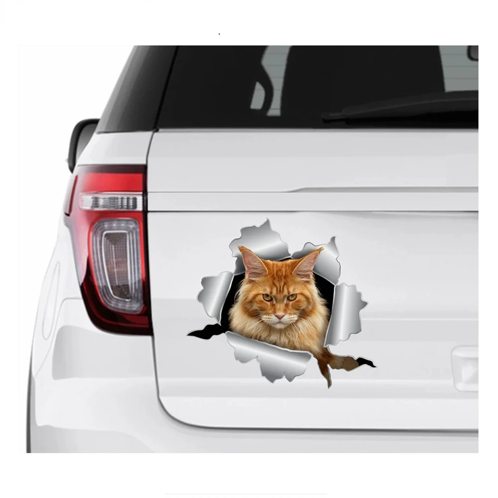 

Personalized Customization Red Maine Coon Cat Decorations Occlusion Scratch Sticker Decoration Decals Car Accessories Decoration