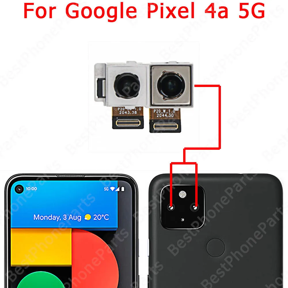 Camera Module For Google Pixel 4 XL 4a 5 5a 5G Backside Selfie Front Rear Back View Camera Flex Replacement Spare Parts