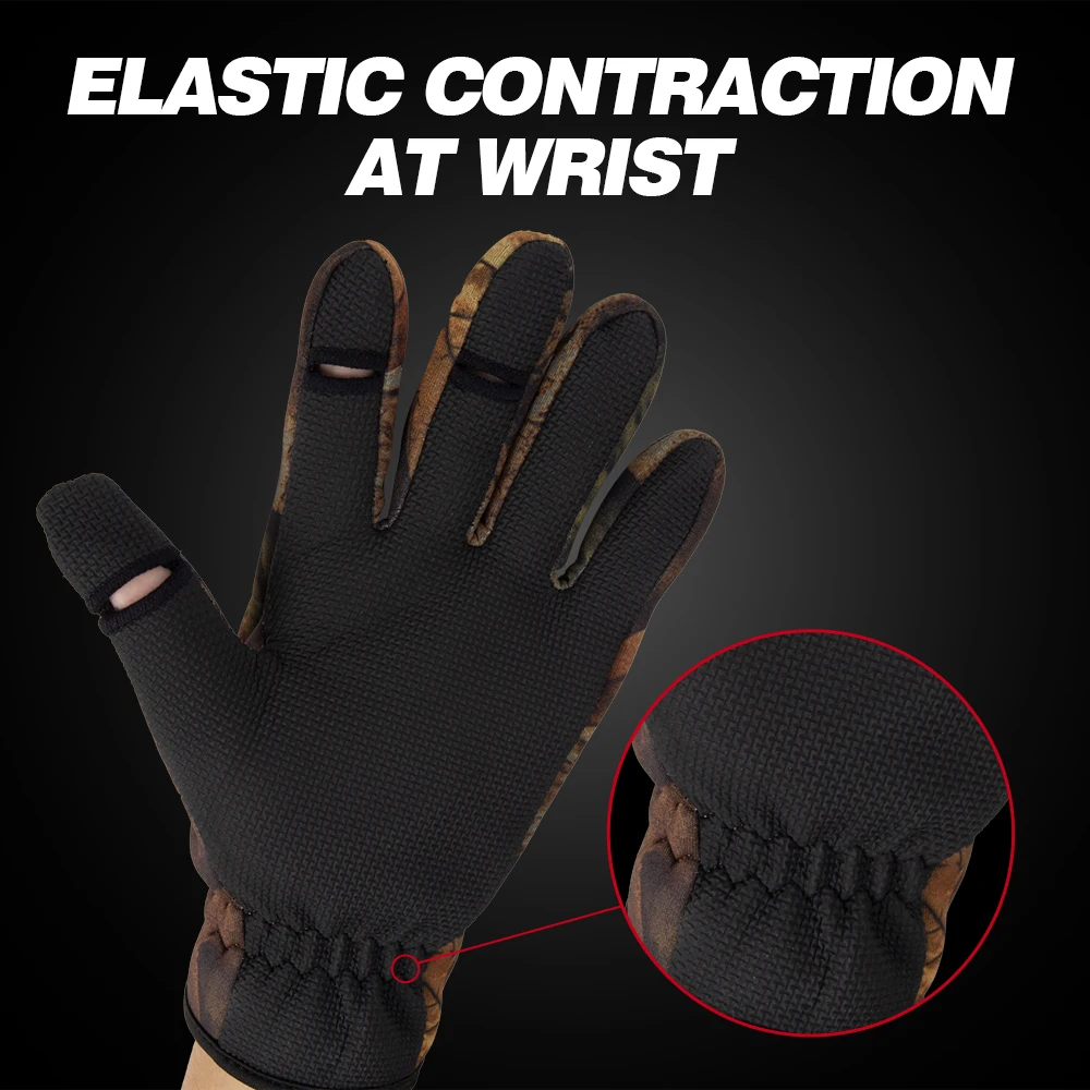 Guantes Tácticos Neopreno Dos Dedos – Protección PU para Pesca - imagen 2