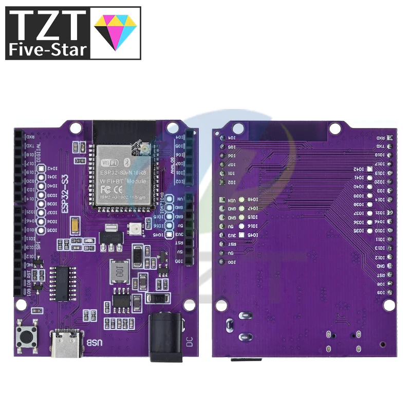 Imagem -03 - Módulo Placa de Desenvolvimento sem Fio Tzt d1 Esp32-s3 Wifi Bluetooth Flash 16mb Uno d1 r3 Ch340 N16r8 Esp32 Esp32